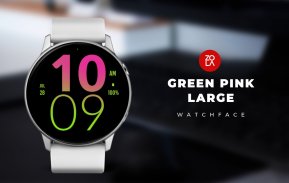 Green Pink Large Watch Face screenshot 3