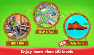 Большая очистка дома и стирка: игра для дома screenshot 3
