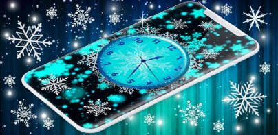 Frozen Winter Analog Clock