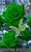 Green Roses Butterfly LWP screenshot 0