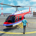 City Helicopter Fly Simulation Icon