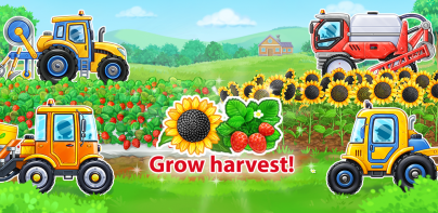 Tractor, car: kids farm games