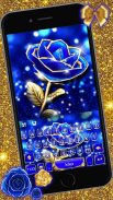 Gold Blue Rose Crystal Keyboar screenshot 4