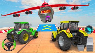 Real Tractor Stunt Game 3D screenshot 2