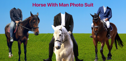 Horse With Man Photo Suit