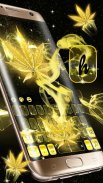 Golden Weed Rasta Shiny Keyboard Theme screenshot 2