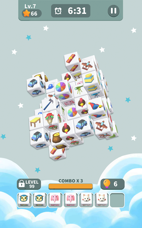  Cube Master 3D is a stylish macth 3d game. You can swipe to rotate the cube match identical tiles