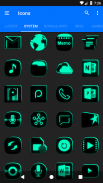 Flat Black and Teal Icon Pack ✨Free✨ screenshot 13