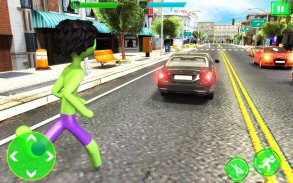 Green Monster Stickman Rope Hero Crime Simulator screenshot 3