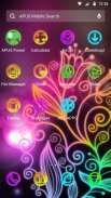 Beautiful neon colorful flowers theme & wallpaper screenshot 1