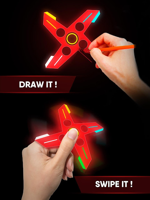 Red Ninja Swipe Fidget Spinner