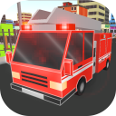 Cube Fire Truck: Firefighter Icon