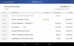 Workers CU Mobile Banking screenshot 2