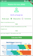 Relative Fat Mass Index (RFM) calculator DEXA like screenshot 1