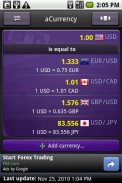 aCurrency (tipos de cambio) screenshot 2