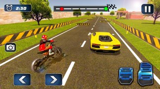 Sports Car vs Motor Bike Racing: Extreme Tracks 3D screenshot 0