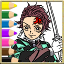 Coloring game for Demon Slayer