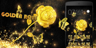 Golden Rose Parallax Go Launcher Theme screenshot 4