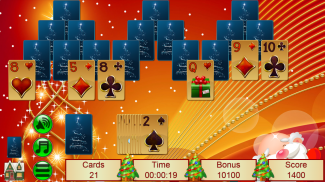 Xmas TriPeaks, card solitaire screenshot 2