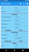 OEE Calculator screenshot 2
