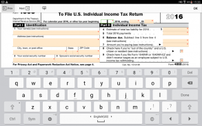 PDF Form 4868 for IRS: Income Tax Return eForm screenshot 1