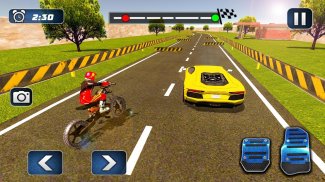 Sports Car vs Motor Bike Racing: Extreme Tracks 3D screenshot 4