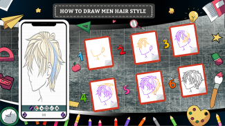 Learn How to Draw Men Hairstyle Step by Step screenshot 1