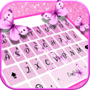 Pink Glitter Butterfly Keyboard Theme Icon