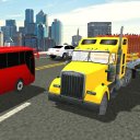 Transporter Truck Driving 3D Icon