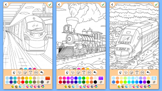 Train game: coloring book screenshot 0