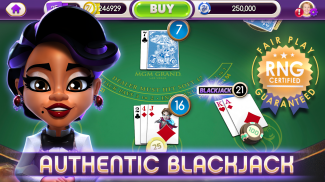 《myVEGAS Blackjack 21》：免费赌城赌场牌局游戏 screenshot 0