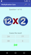 Multiplication tables Quiz screenshot 2