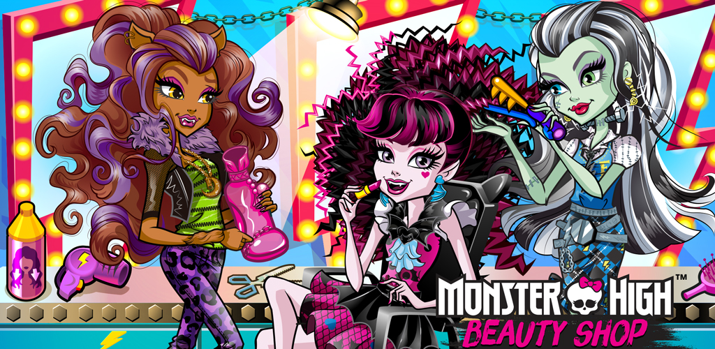 jogando o jogo de salão de beleza da Monster High 
