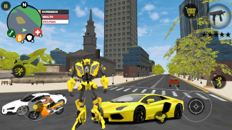 Golden Robot Car Transformer - Futuristic Supercar screenshot 0