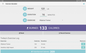 Exercise Calorie Calculator screenshot 8