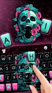 Roses Floral Skull Keyboard Theme screenshot 3