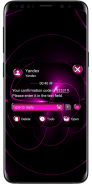 SMS tema sfera Pink 💕 hitam screenshot 1
