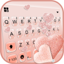 Glitter Rose Gold Hearts 主题键盘 Icon