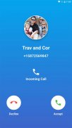 Trav and Cor Call Fake screenshot 1