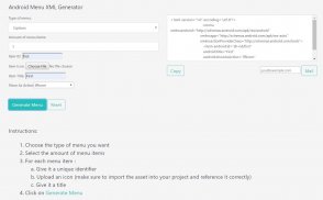 Android Menu XML Generator screenshot 2