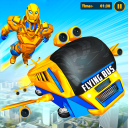 Flying Bus Robot Transform War: Robot Hero Game