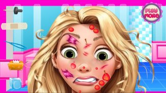 Cure face princess Rapunzel - Medical Kids Game screenshot 1