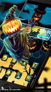 3D Blue Halloween Pumpkin Scarecrow Theme screenshot 0