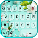 Flowers Cyan Keyboard Backgrou Icon