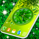 Forest Leaves Clock Wallpaper Icon