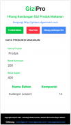 GiziPro - Hitung Gizi Produk Makanan screenshot 1