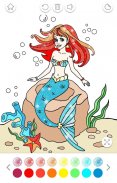 Mermaid Coloring Page Glitter screenshot 0