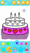 Glitter Birthday Cake Coloring screenshot 5