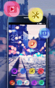 Stylish Romantic Theme: Neon Night Street Launcher screenshot 2