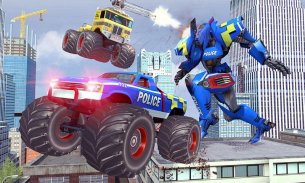 US Police Monster Truck Transform Robot War Games screenshot 3